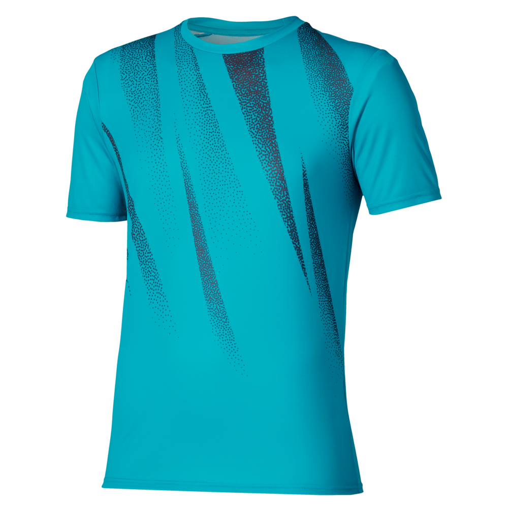 Mizuno Core Graphic Short Sleeve Tee Capri Breeze Herren Grösse L
